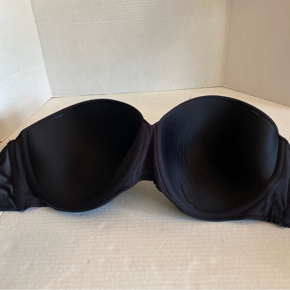 40DDD Maidenform Strapless Black Bra Underwire Satin - Picture 10 of 16